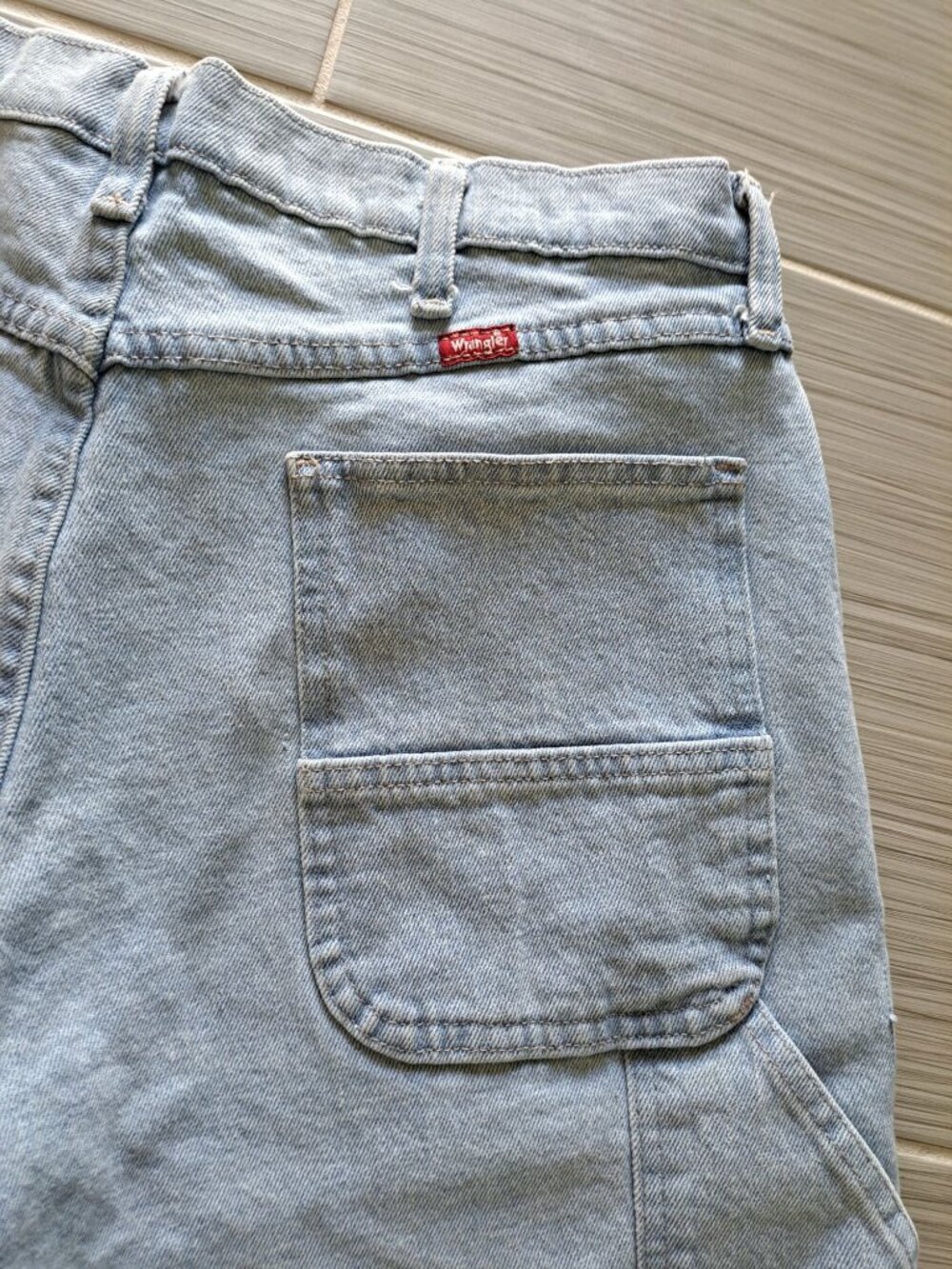 Vtg Wrangler Carpenter Denim Shorts Men's Size 34 Workwear Yorts Utility - Picture 3 of 11